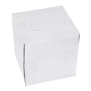 Серветки косметичні без малюнку куб 20х20 см білі двошарові V-складання 100 штук