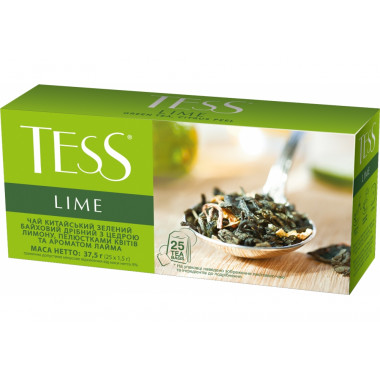 Чай TESS Lime green tea пакетований 1,5г х 25 штук