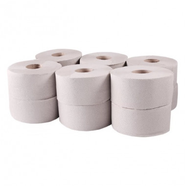 Туалетная бумага макулатурная 1-слойная 135 м рулон Jumbo Tischa Papier 12 штук