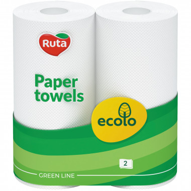 Бумажные полотенца Ruta Ecolo белые 2-слойные 2 рулона