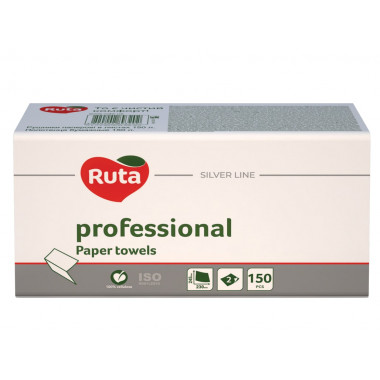 Рушник целюлозний Ruta Professional V-складання двошаровий 210х230 мм 150 аркушів