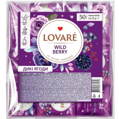 Чай в пакетиках Lovare дикі ягоди 50 х 1,5 г