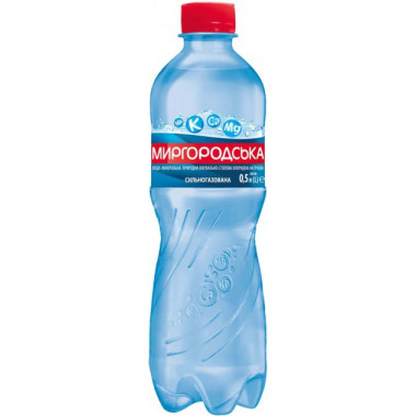 Вода мінеральна Миргородська сильногазована 0,5 літра