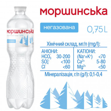 Вода мінеральна Моршинська негазована 0,75 літра